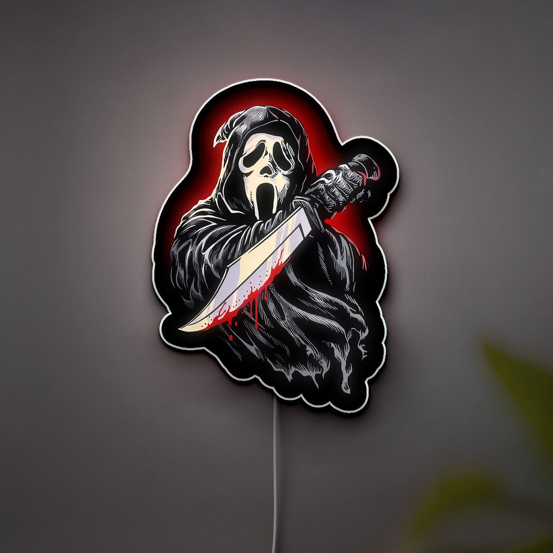 Ghostface Slasher 3D Light - Scream Movie LED Night Lamp, Horror Film Decor for Scary Movie & Halloween Fans 