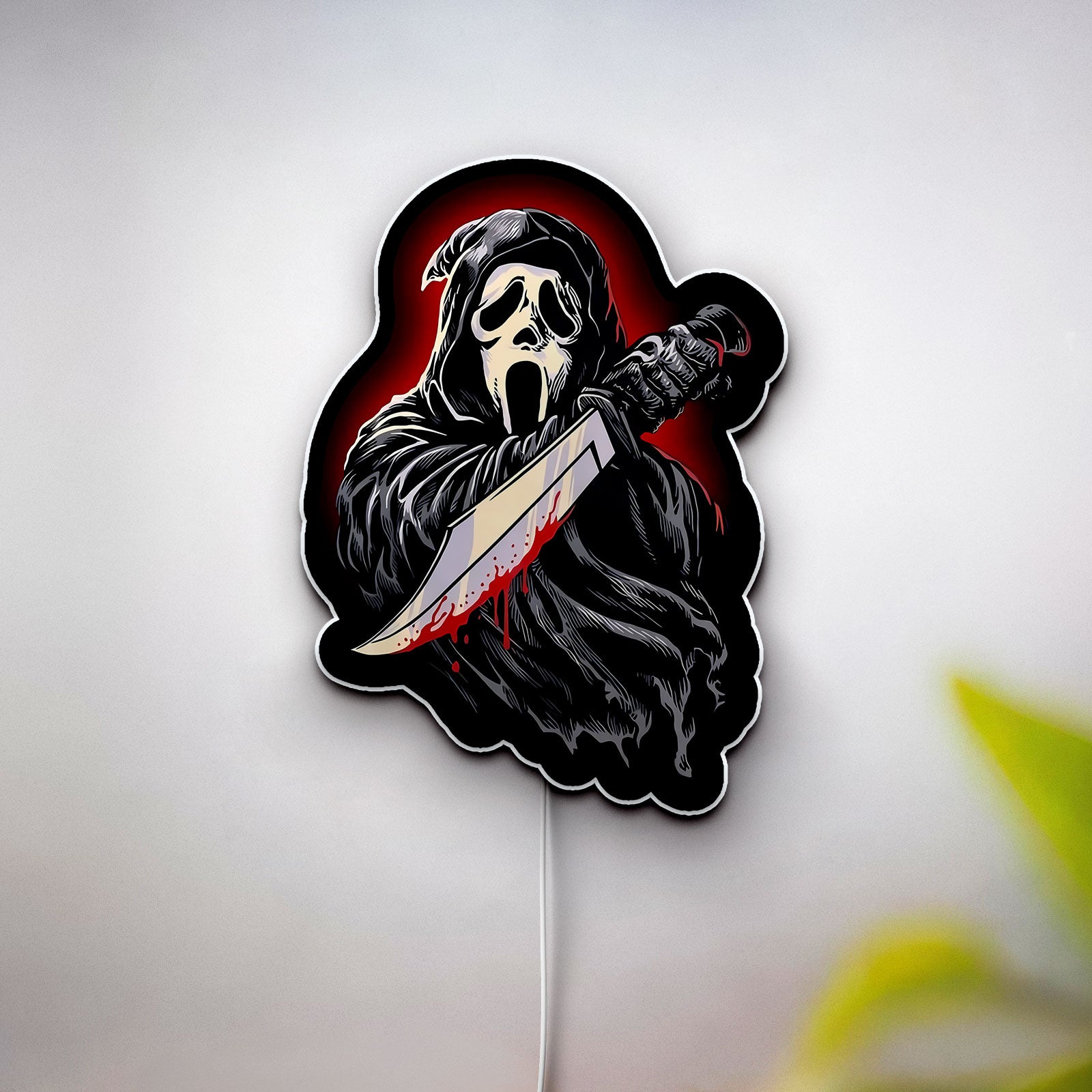 Ghostface Slasher 3D Light - Scream Movie LED Night Lamp, Horror Film Decor for Scary Movie & Halloween Fans 