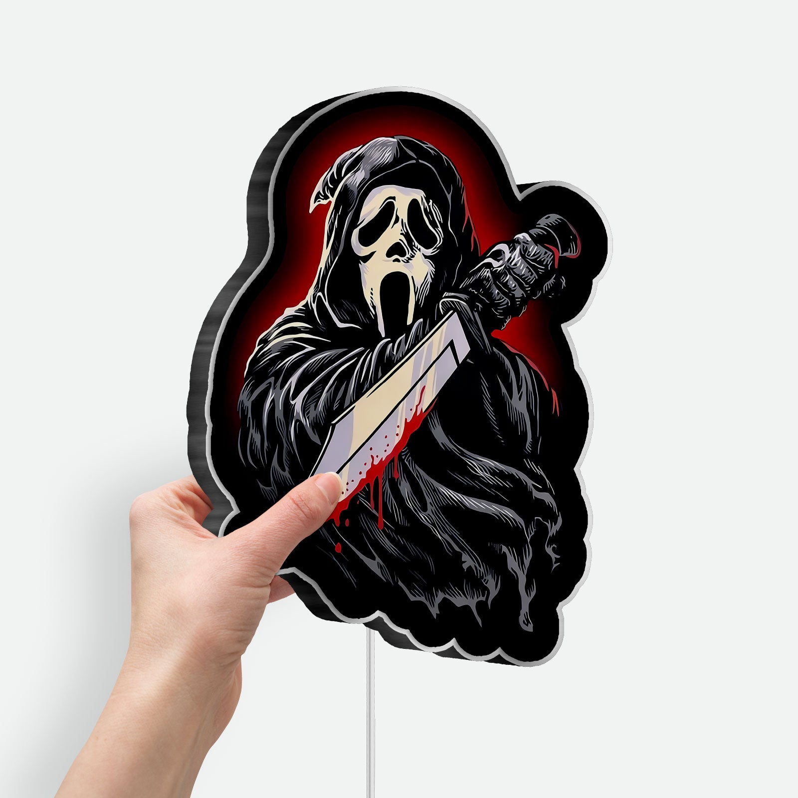 Ghostface Slasher 3D Light - Scream Movie LED Night Lamp, Horror Film Decor for Scary Movie & Halloween Fans 