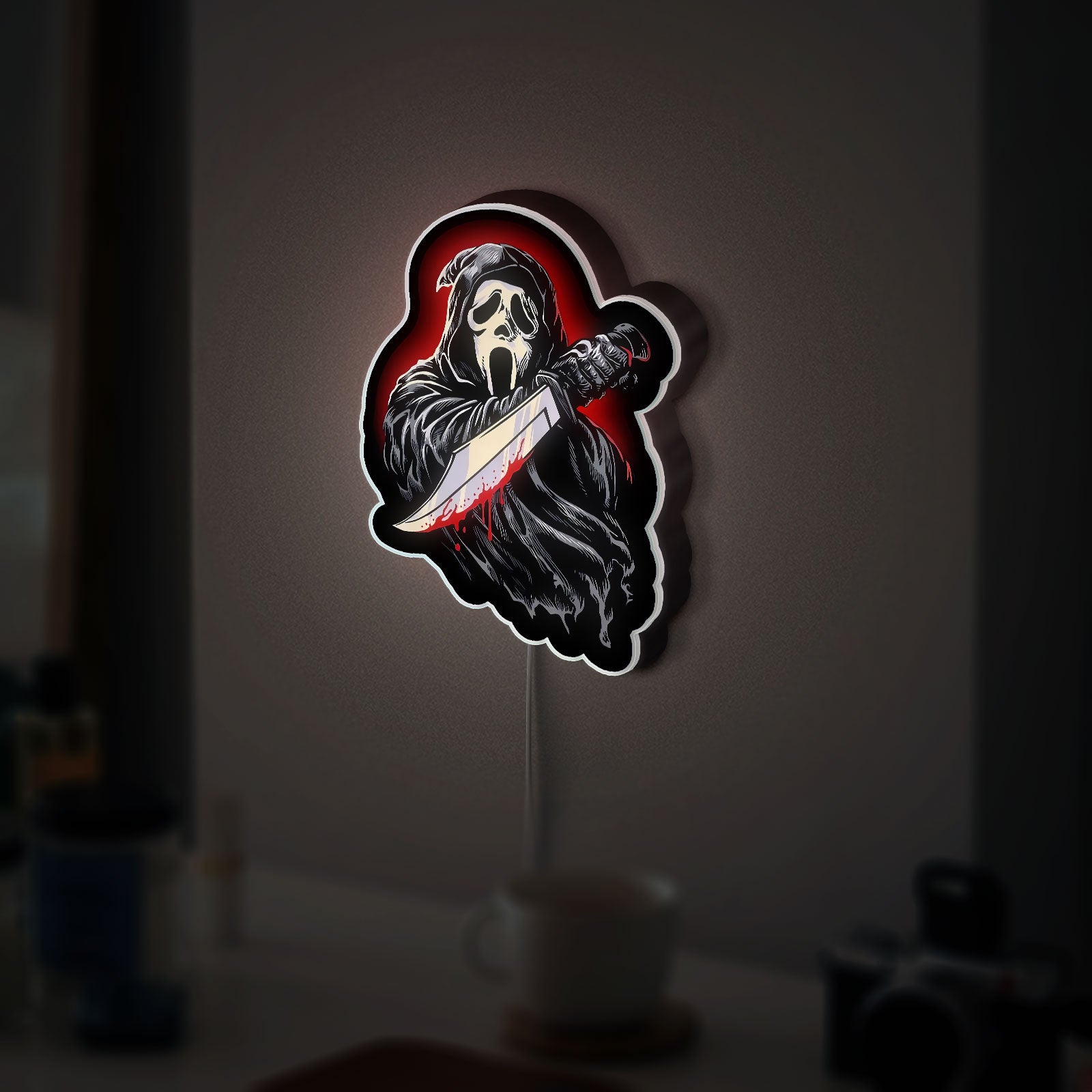 Ghostface Slasher 3D Light - Scream Movie LED Night Lamp, Horror Film Decor for Scary Movie & Halloween Fans 