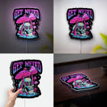 Psychedelic Mushroom 3D Light Box - Trippy Hippie LED Night Light, Drippy Skull Decor for Stoner Room & Music Lovers 