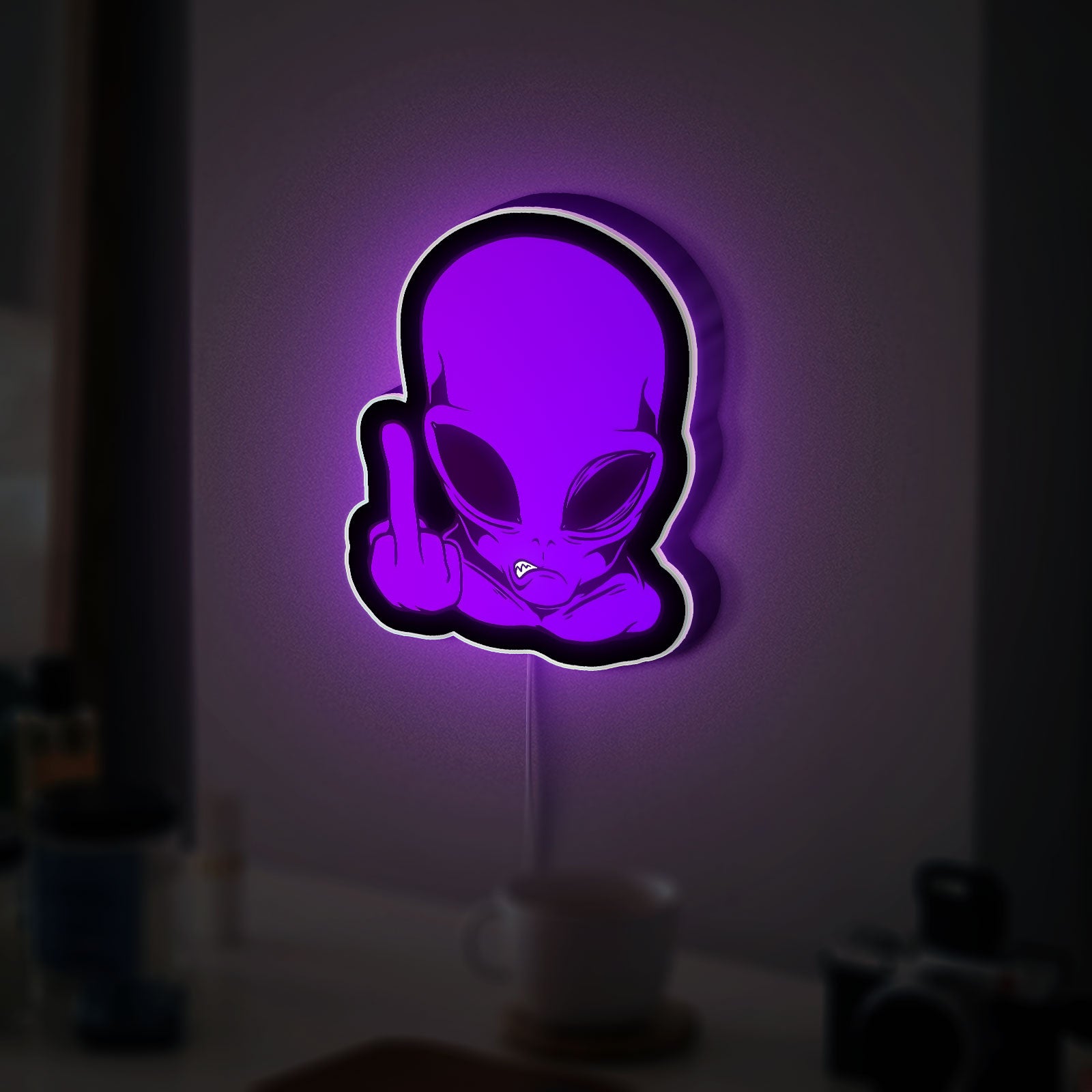 Alien Invasion 3D Light Box - Sci-Fi Space Themed LED Night Light, UFO & Area 51 Inspired Decor for Galaxy Lovers 