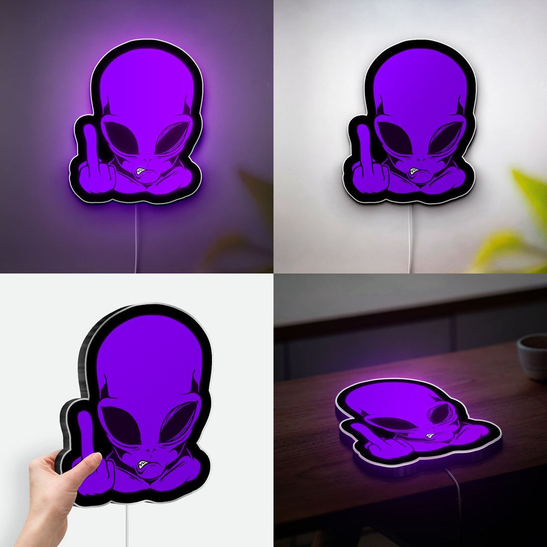 Alien Invasion 3D Light Box - Sci-Fi Space Themed LED Night Light, UFO & Area 51 Inspired Decor for Galaxy Lovers 