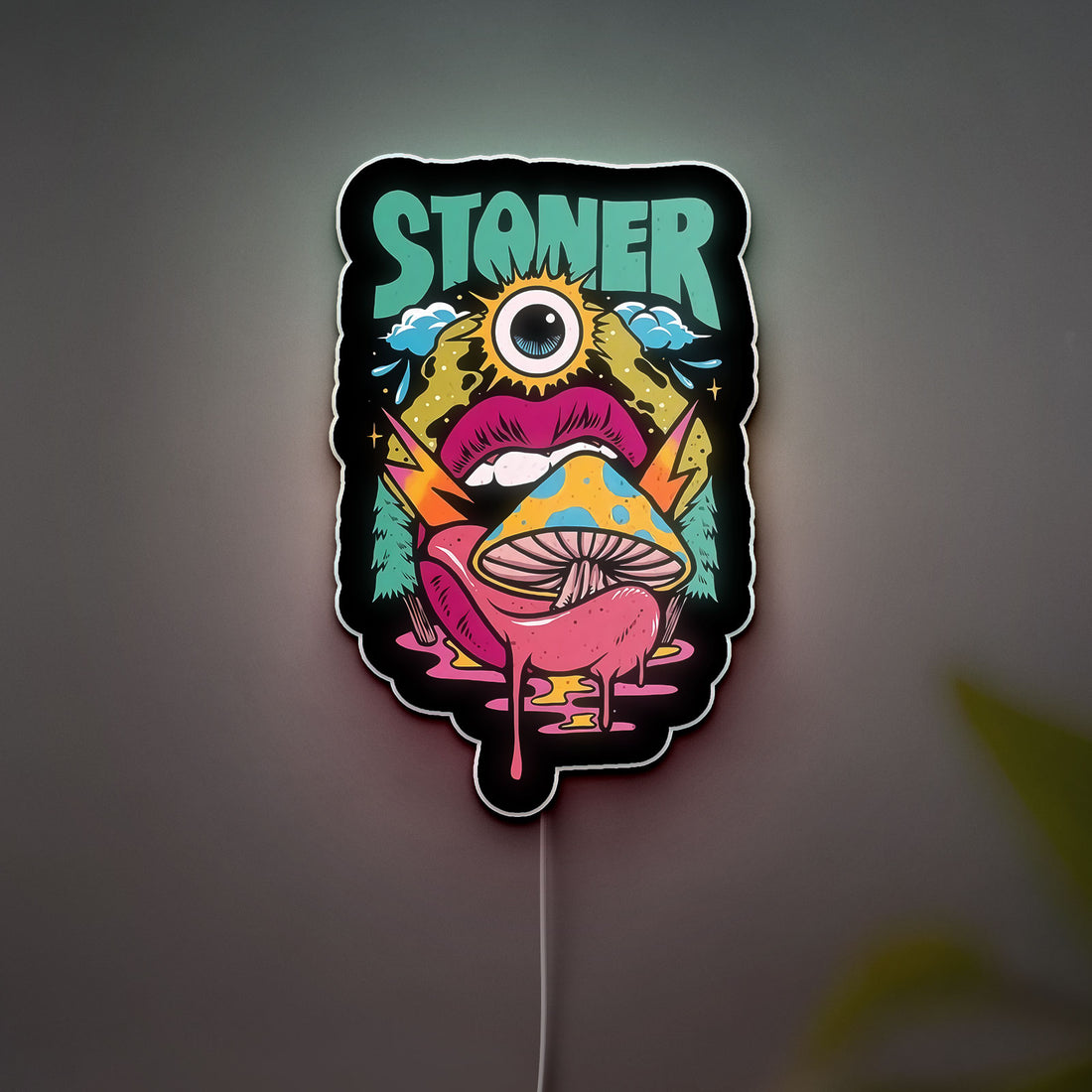 Trippy Stoner 3D Light Box - Psychedelic Night Light for Adults, Cool Weed Decor, Funny Gift for Cannabis Lovers 