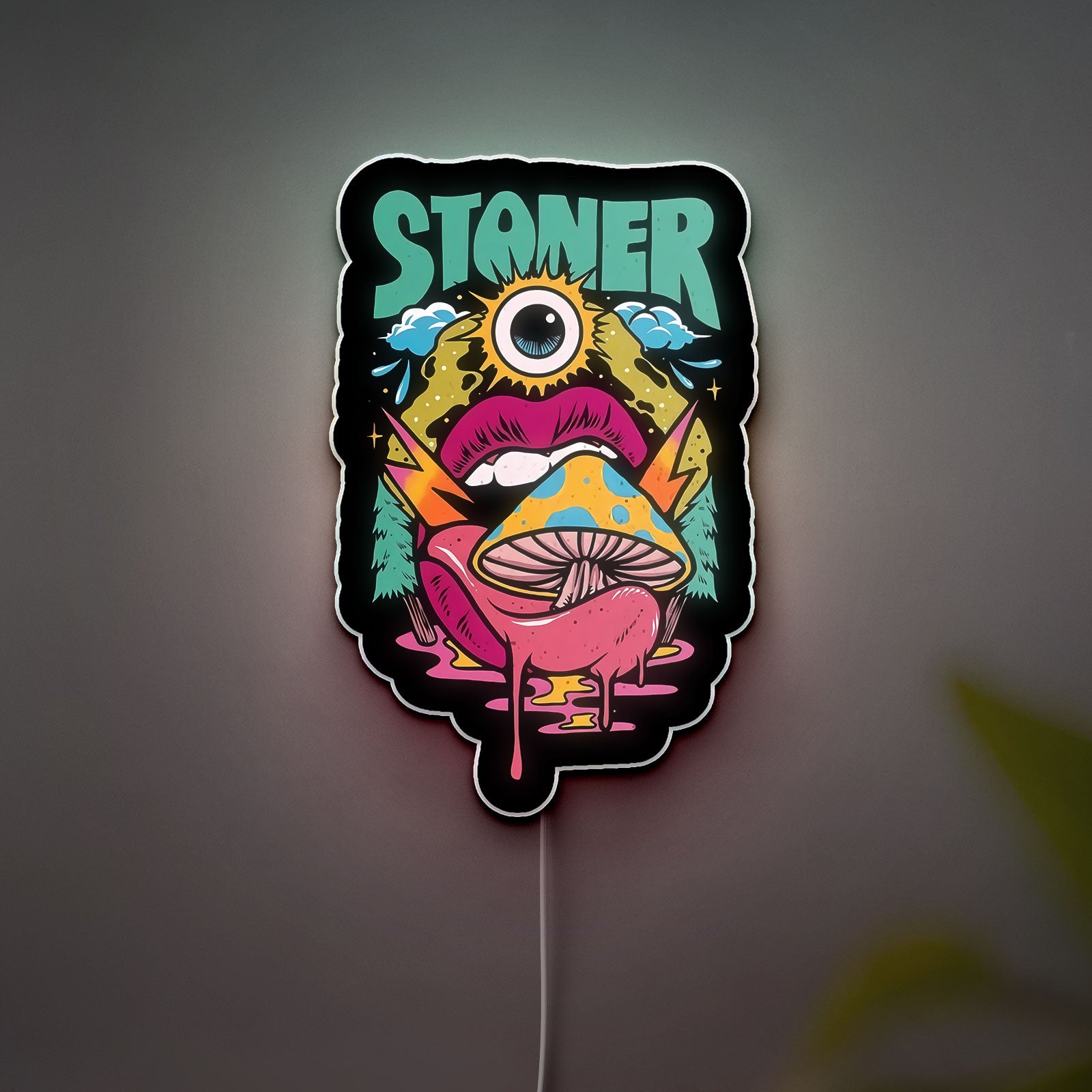 Trippy Stoner 3D Light Box - Psychedelic Night Light for Adults, Cool Weed Decor, Funny Gift for Cannabis Lovers 