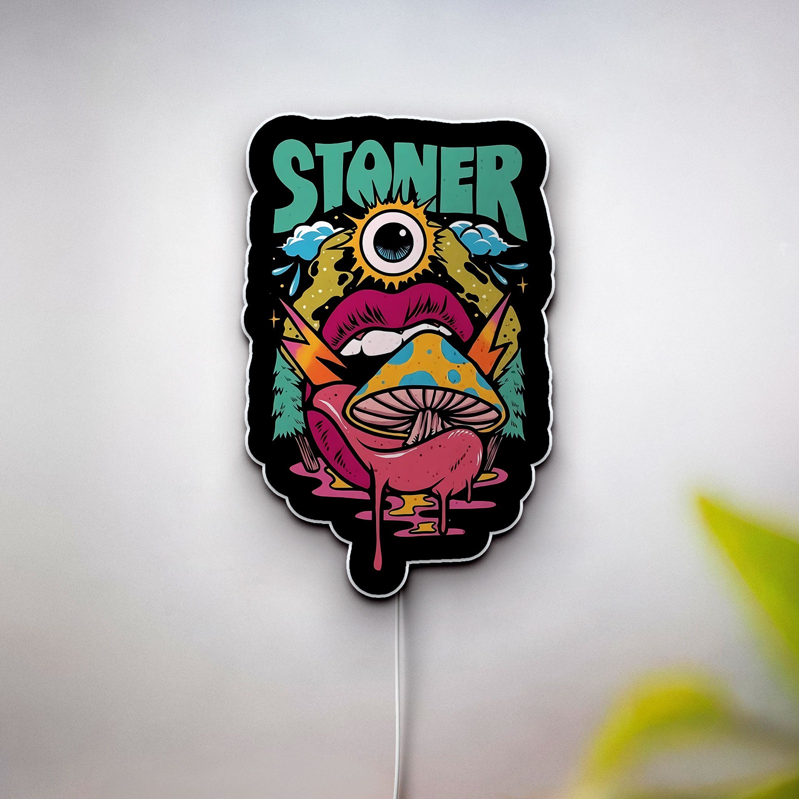 Trippy Stoner 3D Light Box - Psychedelic Night Light for Adults, Cool Weed Decor, Funny Gift for Cannabis Lovers 