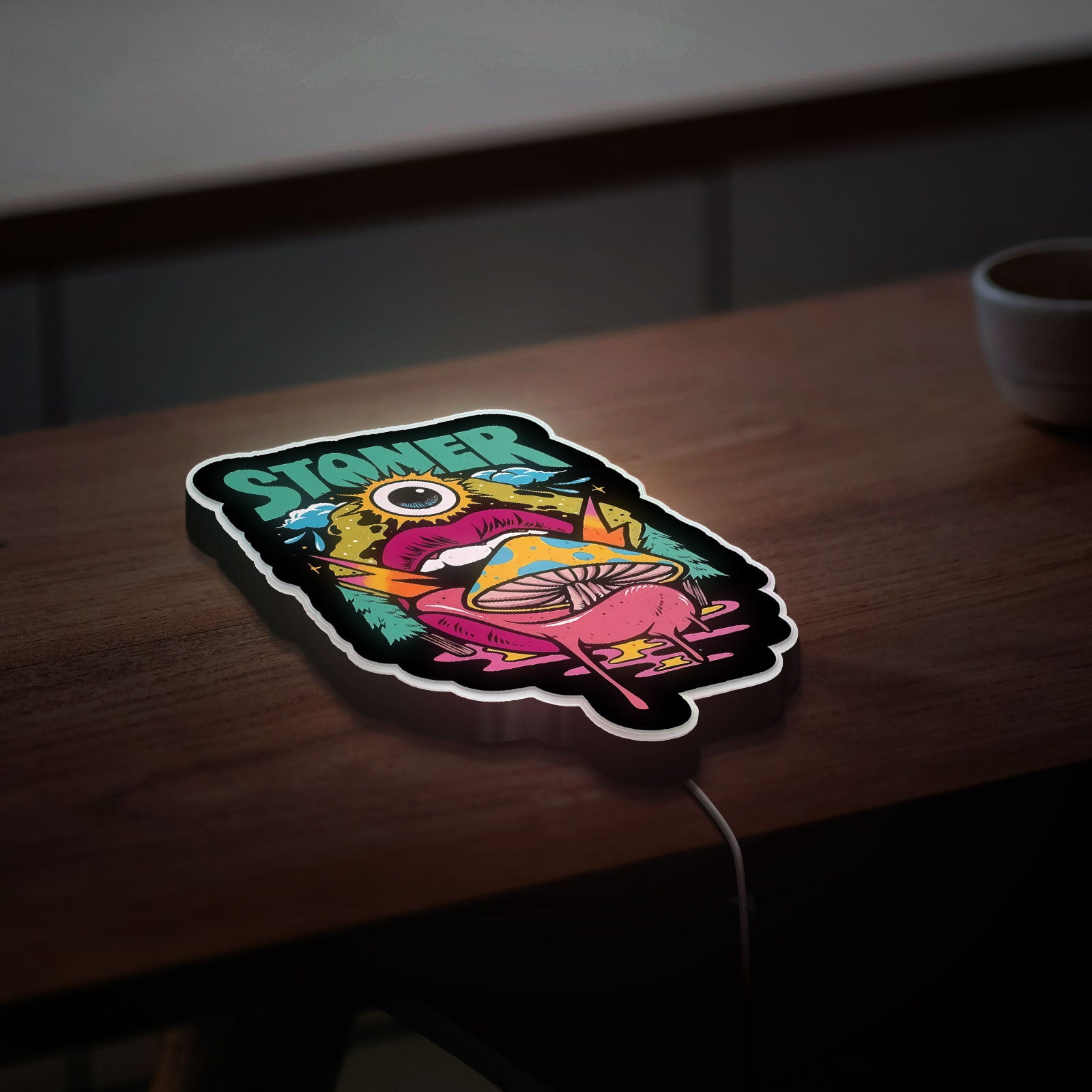 Trippy Stoner 3D Light Box - Psychedelic Night Light for Adults, Cool Weed Decor, Funny Gift for Cannabis Lovers 