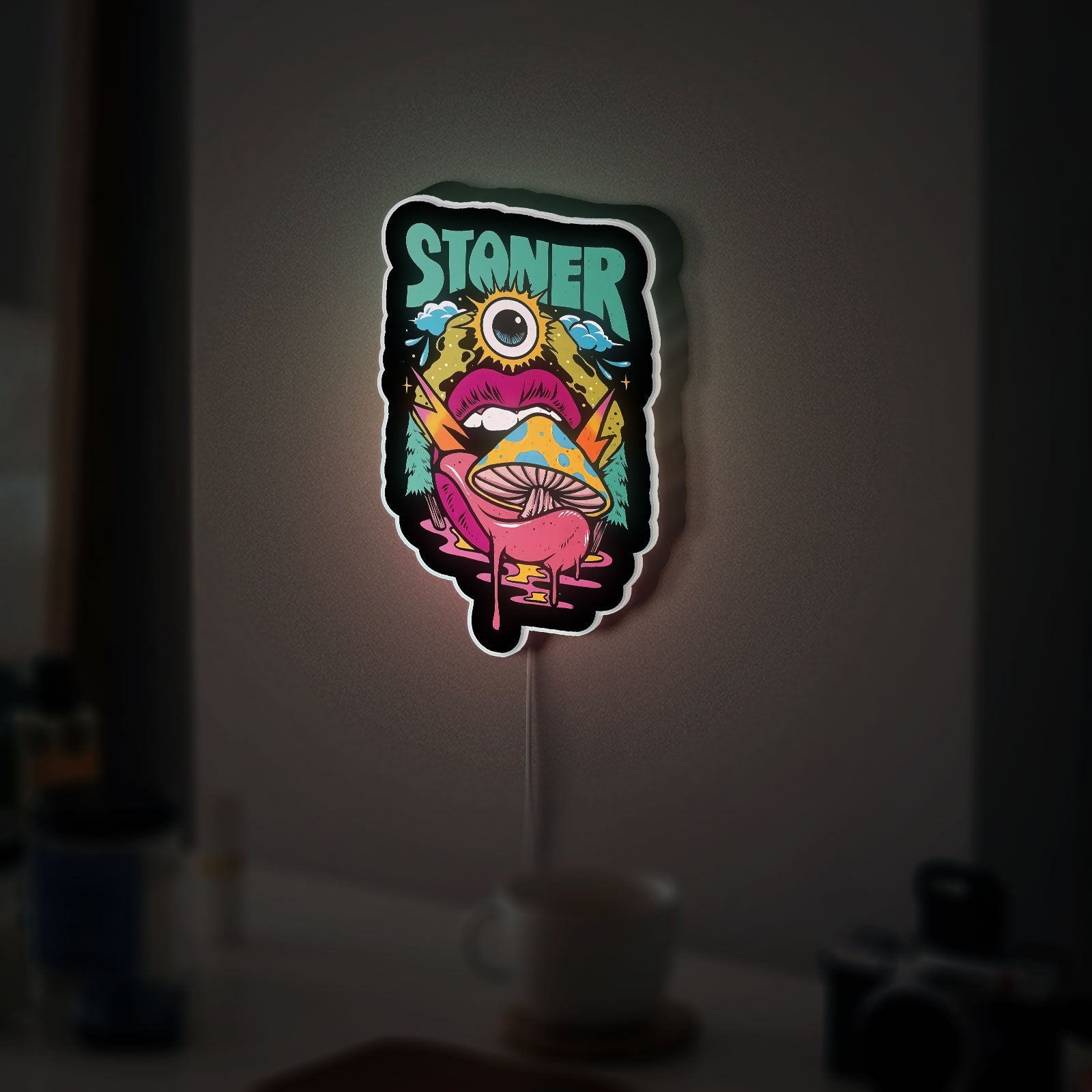 Trippy Stoner 3D Light Box - Psychedelic Night Light for Adults, Cool Weed Decor, Funny Gift for Cannabis Lovers 