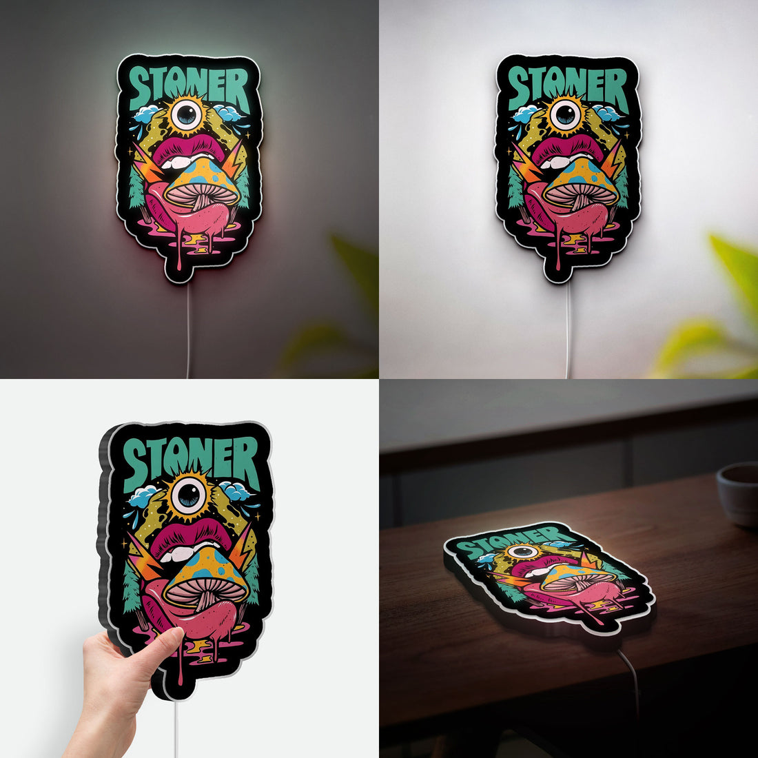 Trippy Stoner 3D Light Box - Psychedelic Night Light for Adults, Cool Weed Decor, Funny Gift for Cannabis Lovers 