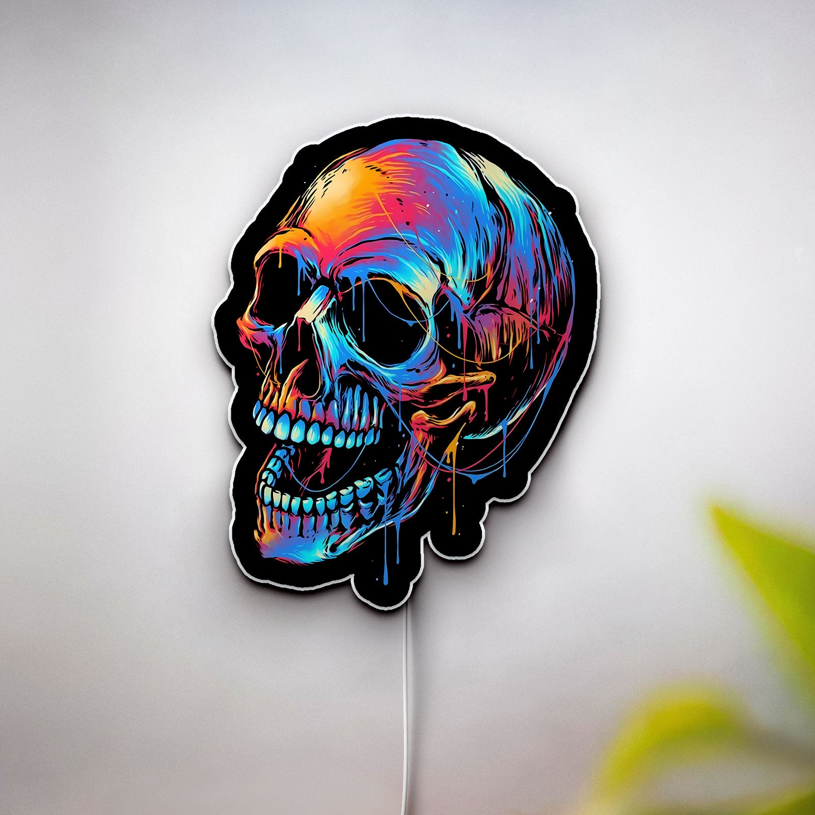 Laughing Skull 3D Light Box - Devil Demon LED Night Light, Gothic Skeleton Decor for Horror & Rock Music Fans 
