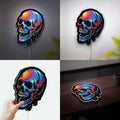 Laughing Skull 3D Light Box - Devil Demon LED Night Light, Gothic Skeleton Decor for Horror & Rock Music Fans 