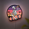 Skater Skeleton 3D Light Box - Cool Skateboarder LED Night Light, Gothic Decor for Teen Rooms & Unique Gift for Skate Fans 
