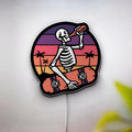Skater Skeleton 3D Light Box - Cool Skateboarder LED Night Light, Gothic Decor for Teen Rooms & Unique Gift for Skate Fans 