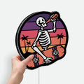 Skater Skeleton 3D Light Box - Cool Skateboarder LED Night Light, Gothic Decor for Teen Rooms & Unique Gift for Skate Fans 