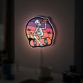 Skater Skeleton 3D Light Box - Cool Skateboarder LED Night Light, Gothic Decor for Teen Rooms & Unique Gift for Skate Fans 