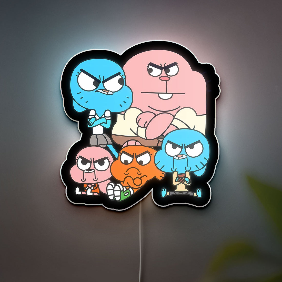 Amazing World of Gumball 3D Light Box - Cartoon Network LED Night Light, Fun Character Decor for Kids & Fans 