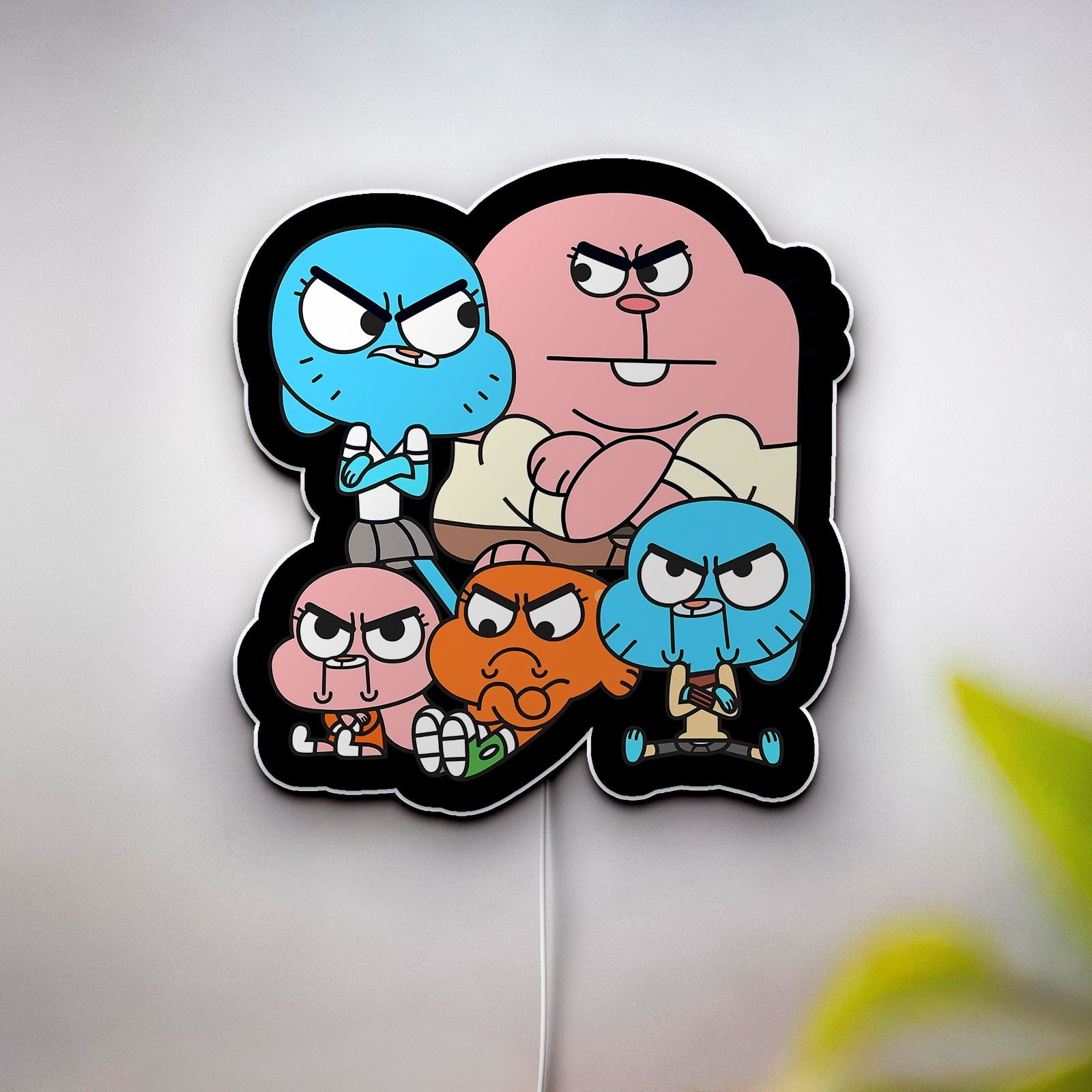 Amazing World of Gumball 3D Light Box - Cartoon Network LED Night Light, Fun Character Decor for Kids & Fans 