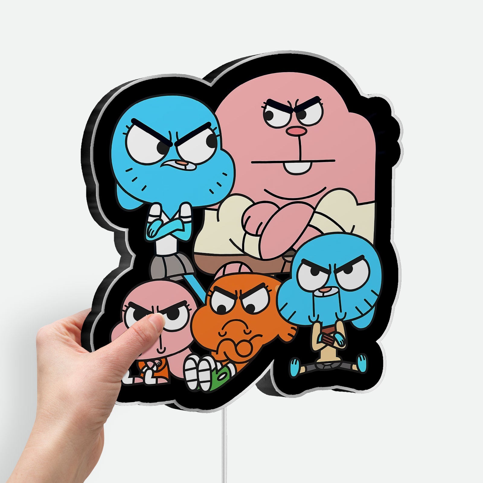 Amazing World of Gumball 3D Light Box - Cartoon Network LED Night Light, Fun Character Decor for Kids & Fans 