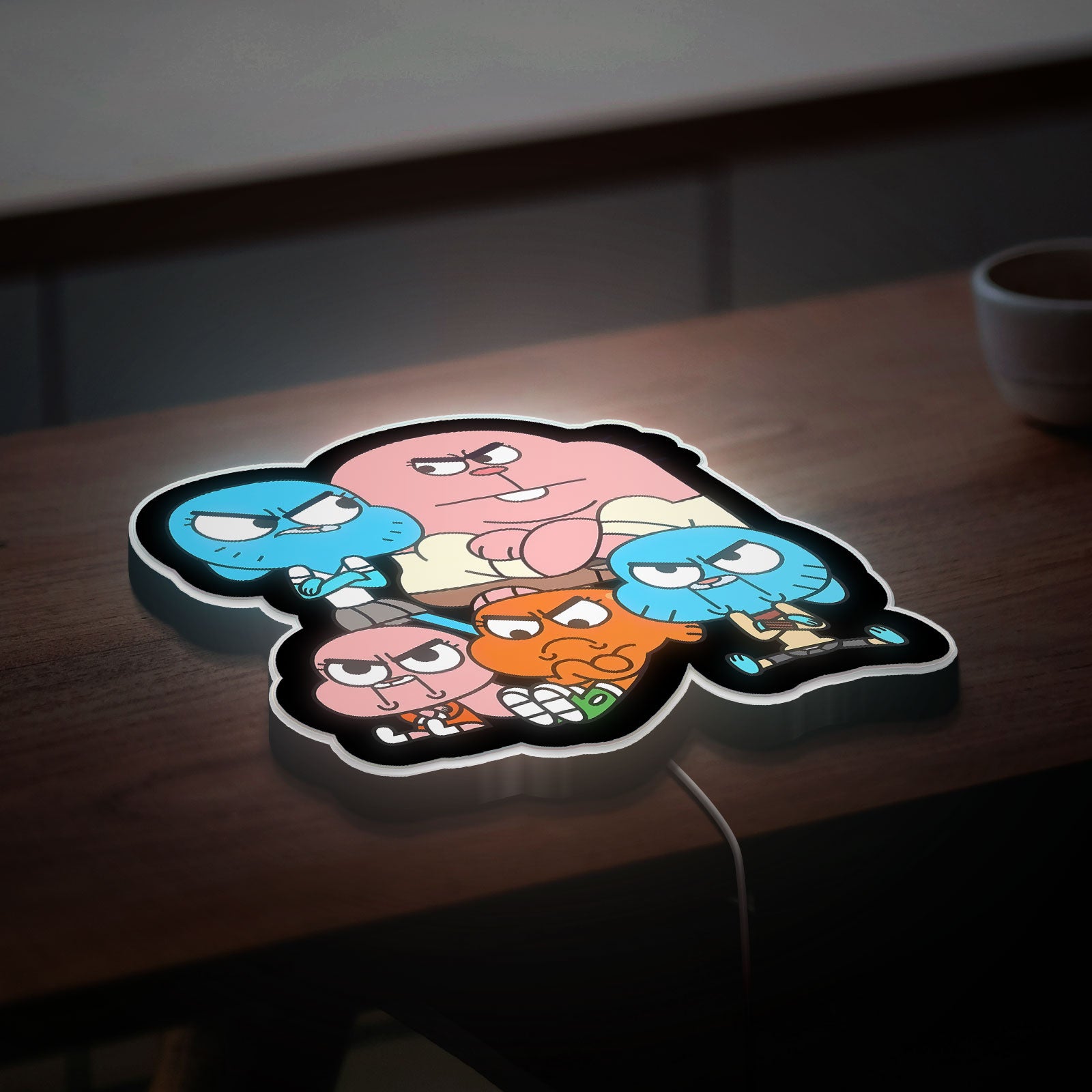 Amazing World of Gumball 3D Light Box - Cartoon Network LED Night Light, Fun Character Decor for Kids & Fans 
