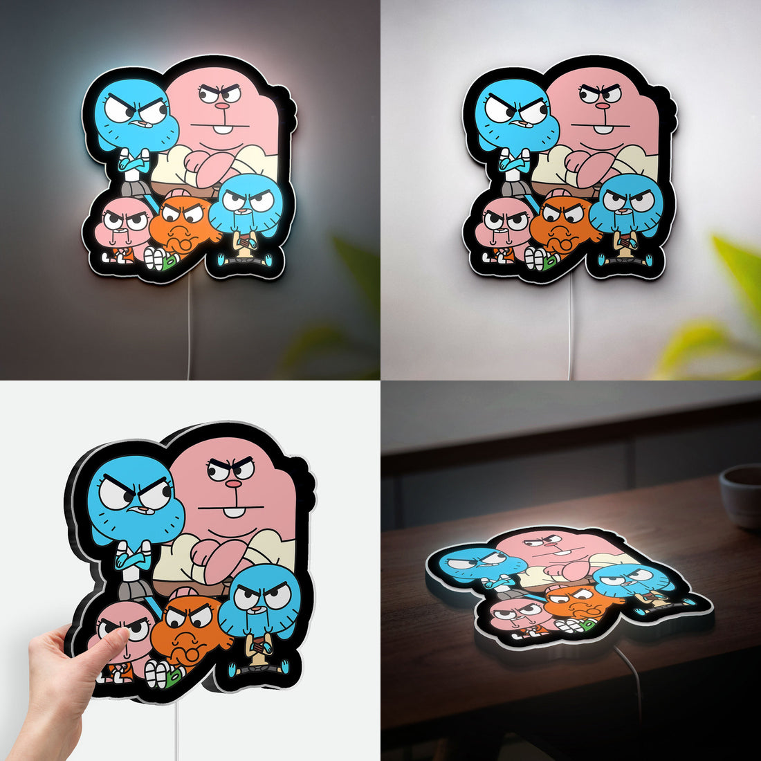 Amazing World of Gumball 3D Light Box - Cartoon Network LED Night Light, Fun Character Decor for Kids & Fans 