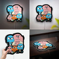 Amazing World of Gumball 3D Light Box - Cartoon Network LED Night Light, Fun Character Decor for Kids & Fans 