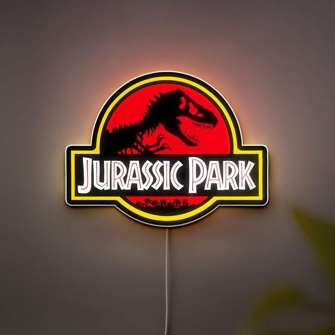 Jurassic Park Dino 3D Light Box - Glowing Logo Night Light, Prehistoric Dinosaur Decor for Movie Fans & Kids Room 