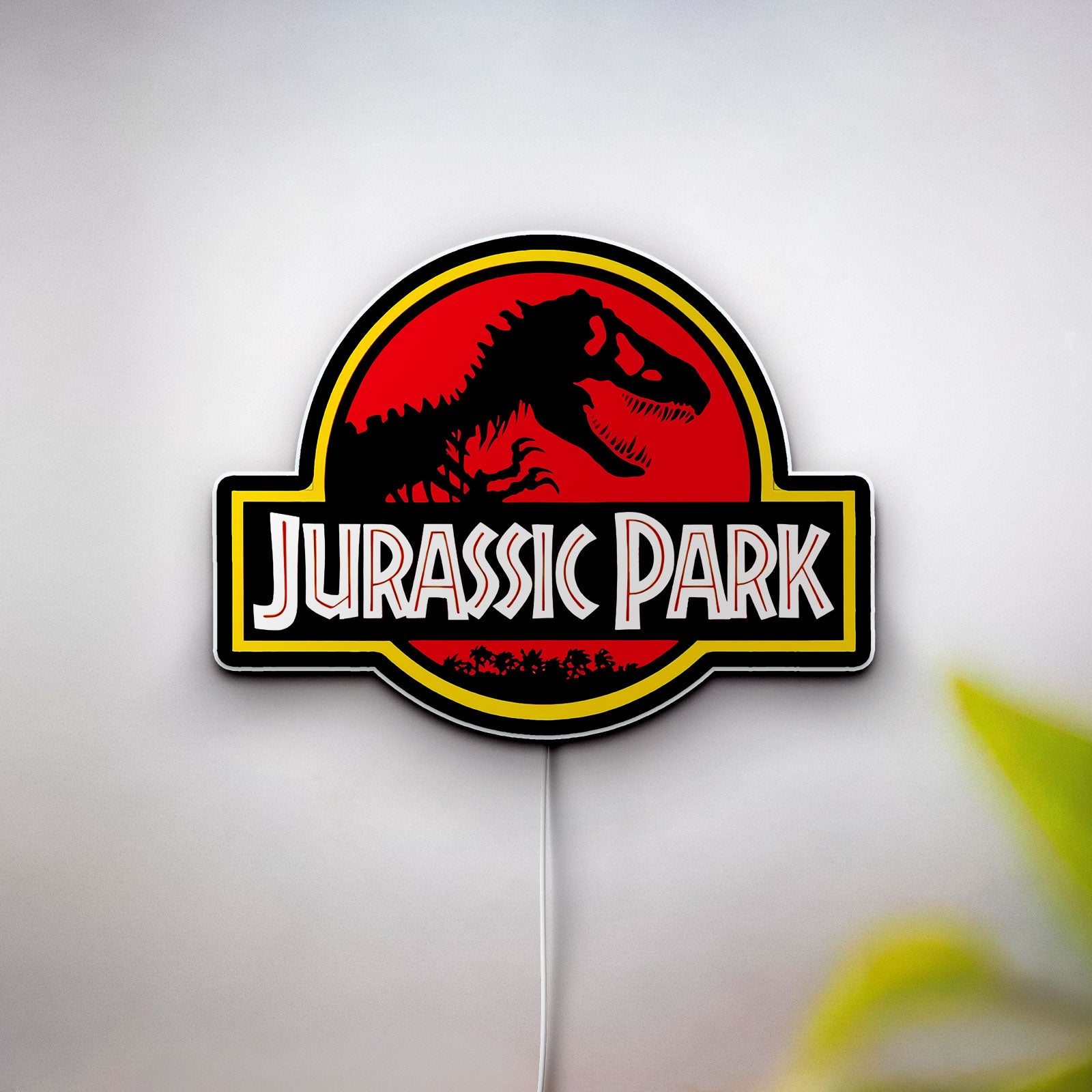 Jurassic Park Dino 3D Light Box - Glowing Logo Night Light, Prehistoric Dinosaur Decor for Movie Fans & Kids Room 