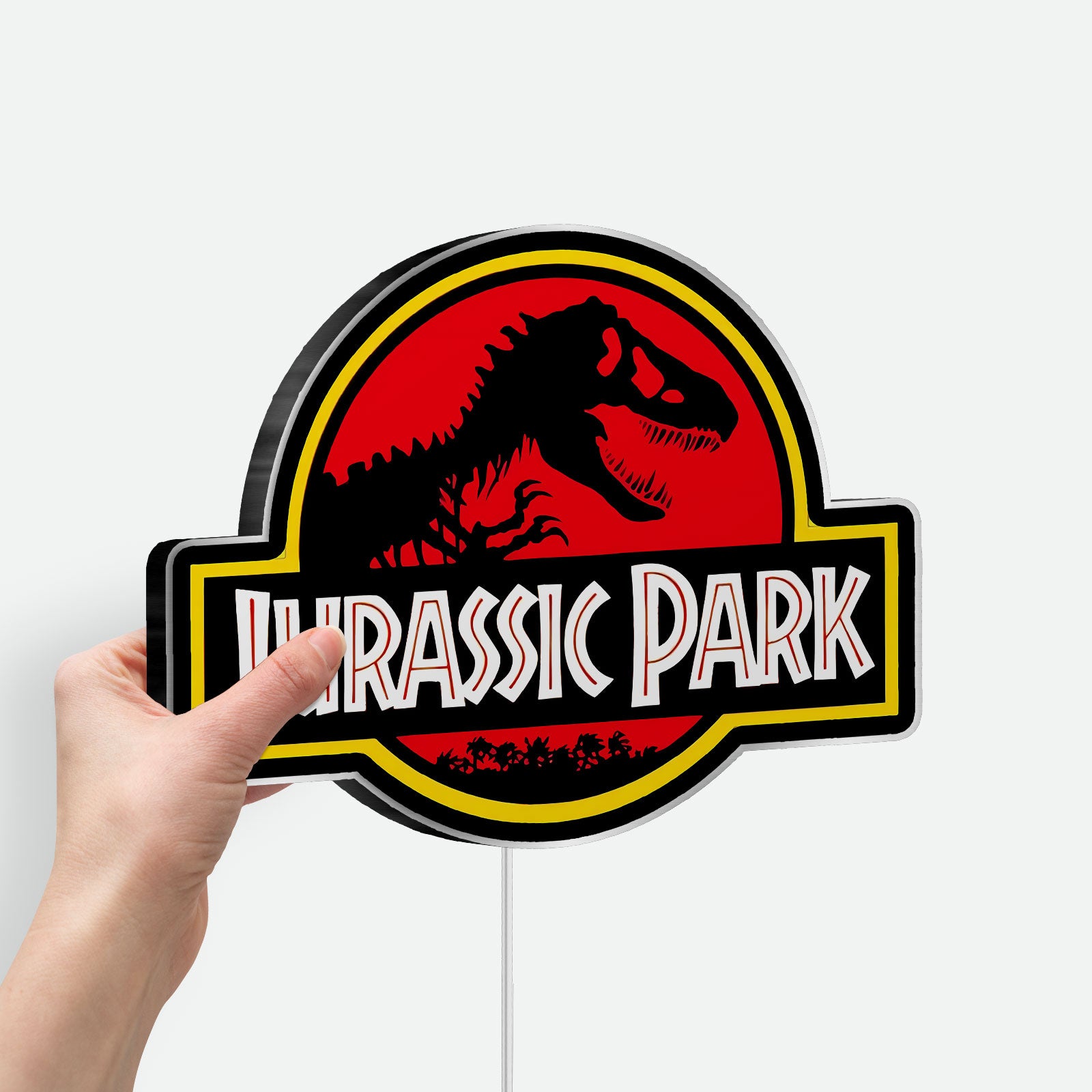 Jurassic Park Dino 3D Light Box - Glowing Logo Night Light, Prehistoric Dinosaur Decor for Movie Fans & Kids Room 