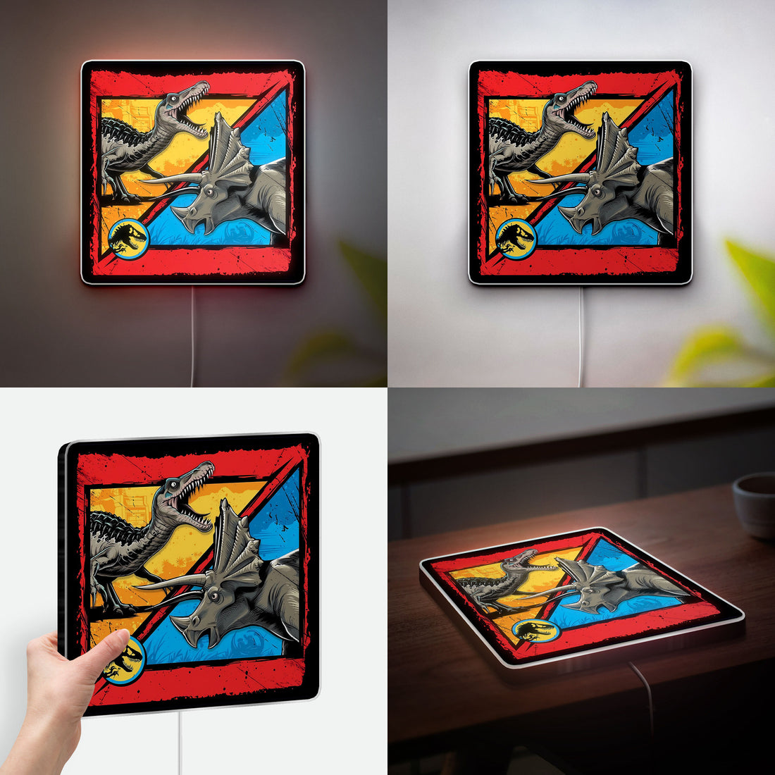 Jurassic World Dino Battle 3D Light - Glowing Dinosaur Night Light, Prehistoric Adventure Decor for Kids Room & Jurassic Park Fans 