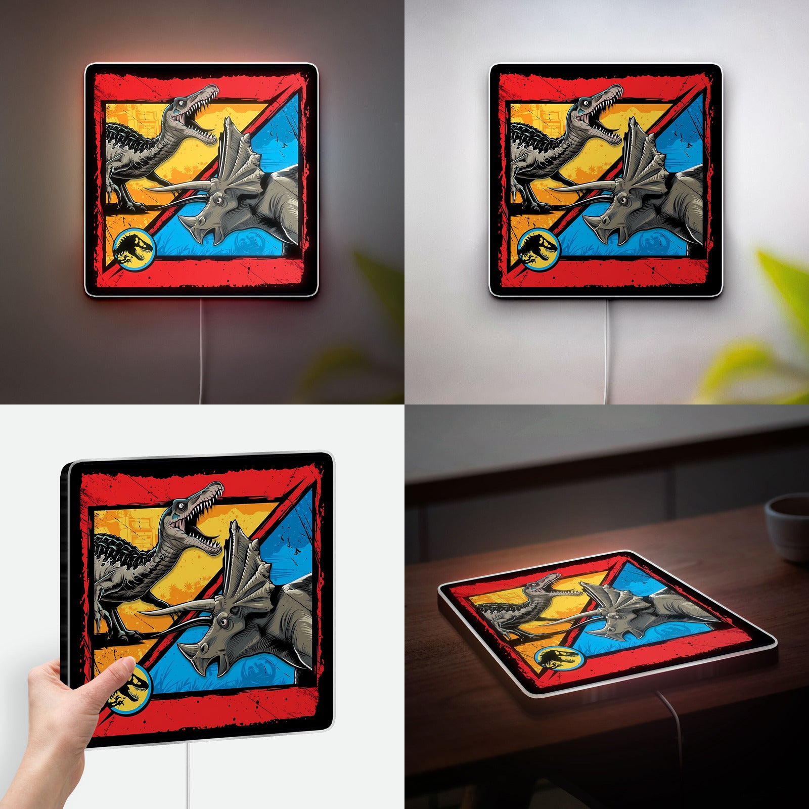 Jurassic World Dino Battle 3D Light - Glowing Dinosaur Night Light, Prehistoric Adventure Decor for Kids Room & Jurassic Park Fans 