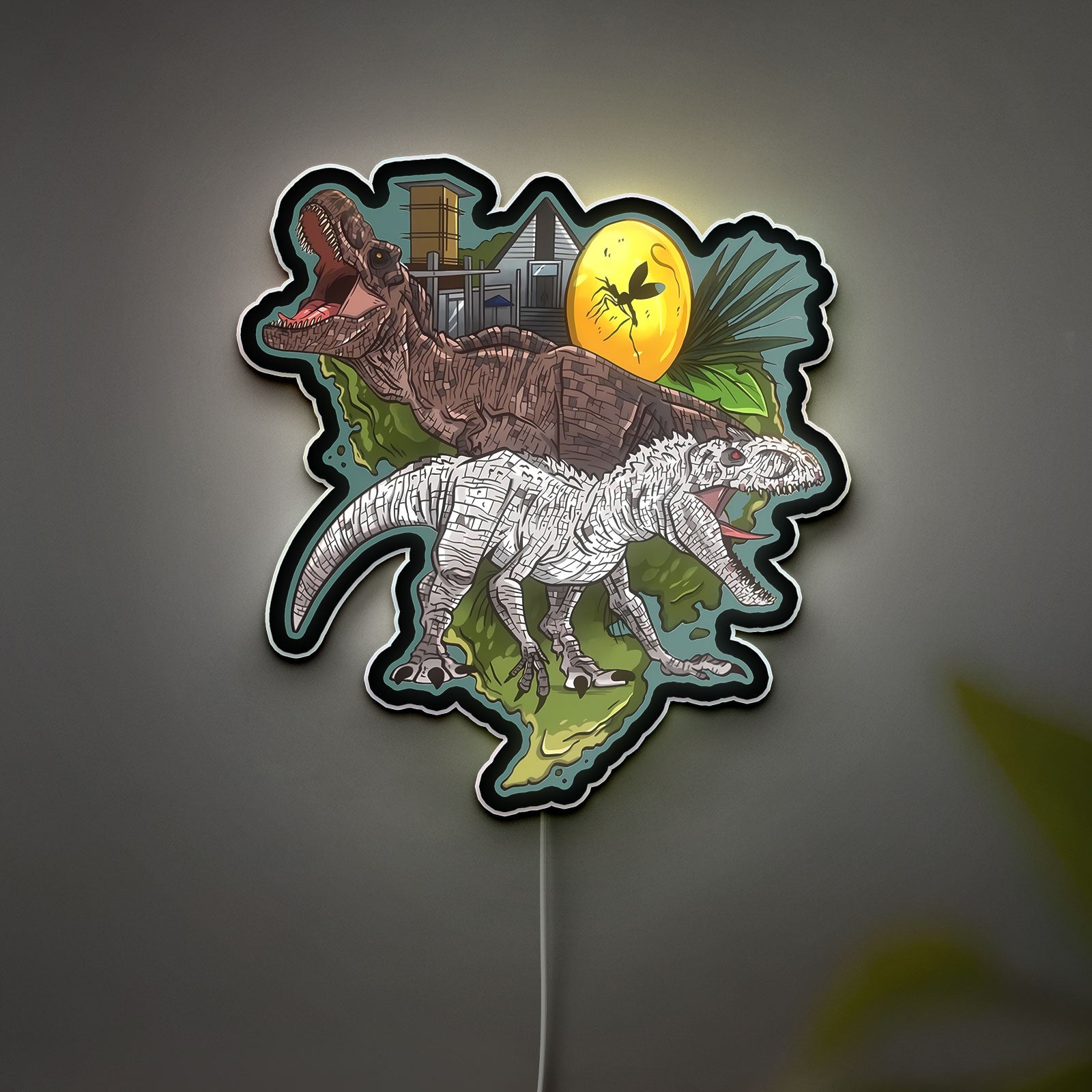 Jurassic World Dinosaur 3D Light Box - Indominus Rex LED Night Light, Prehistoric Decor for Dino Fans, Cool Gift for Kids Room 