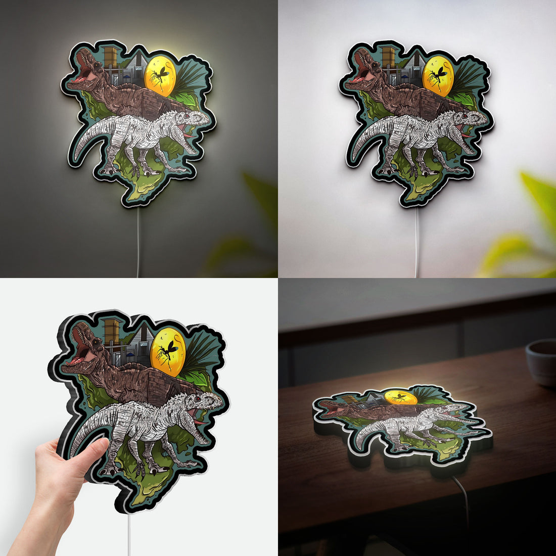 Jurassic World Dinosaur 3D Light Box - Indominus Rex LED Night Light, Prehistoric Decor for Dino Fans, Cool Gift for Kids Room 