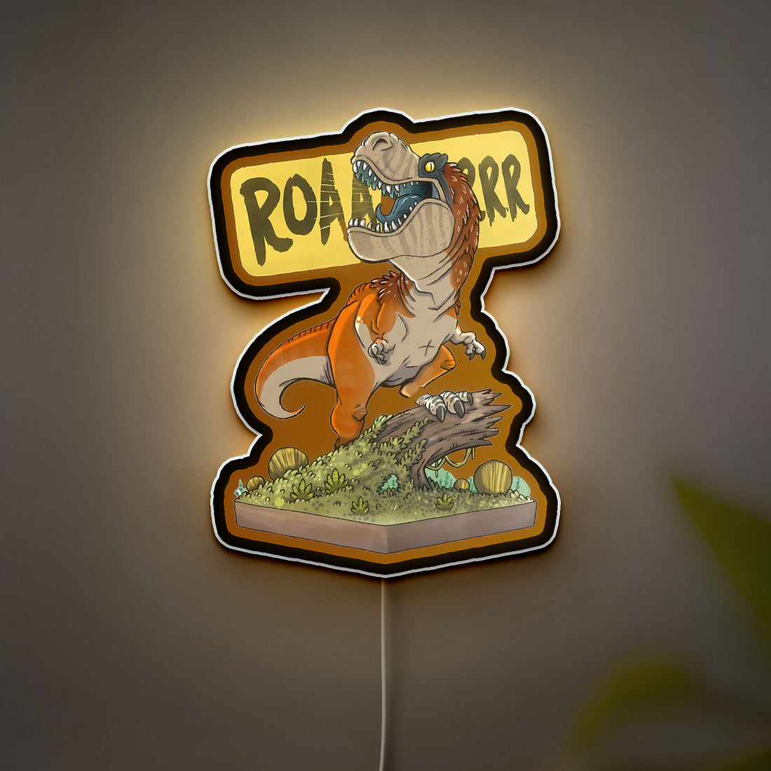 Dinosaur 3D Light Box - T-Rex LED Night Light, Scary Jurassic Cartoon Decor for Dino & Sci-Fi Fans
