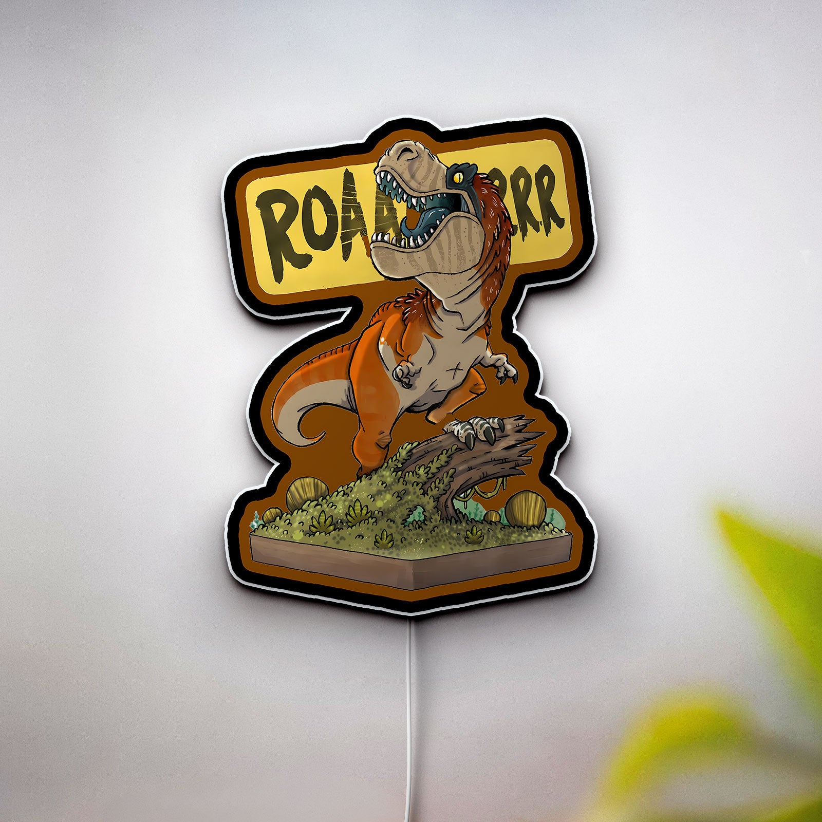 Dinosaur 3D Light Box - T-Rex LED Night Light, Scary Jurassic Cartoon Decor for Dino & Sci-Fi Fans

