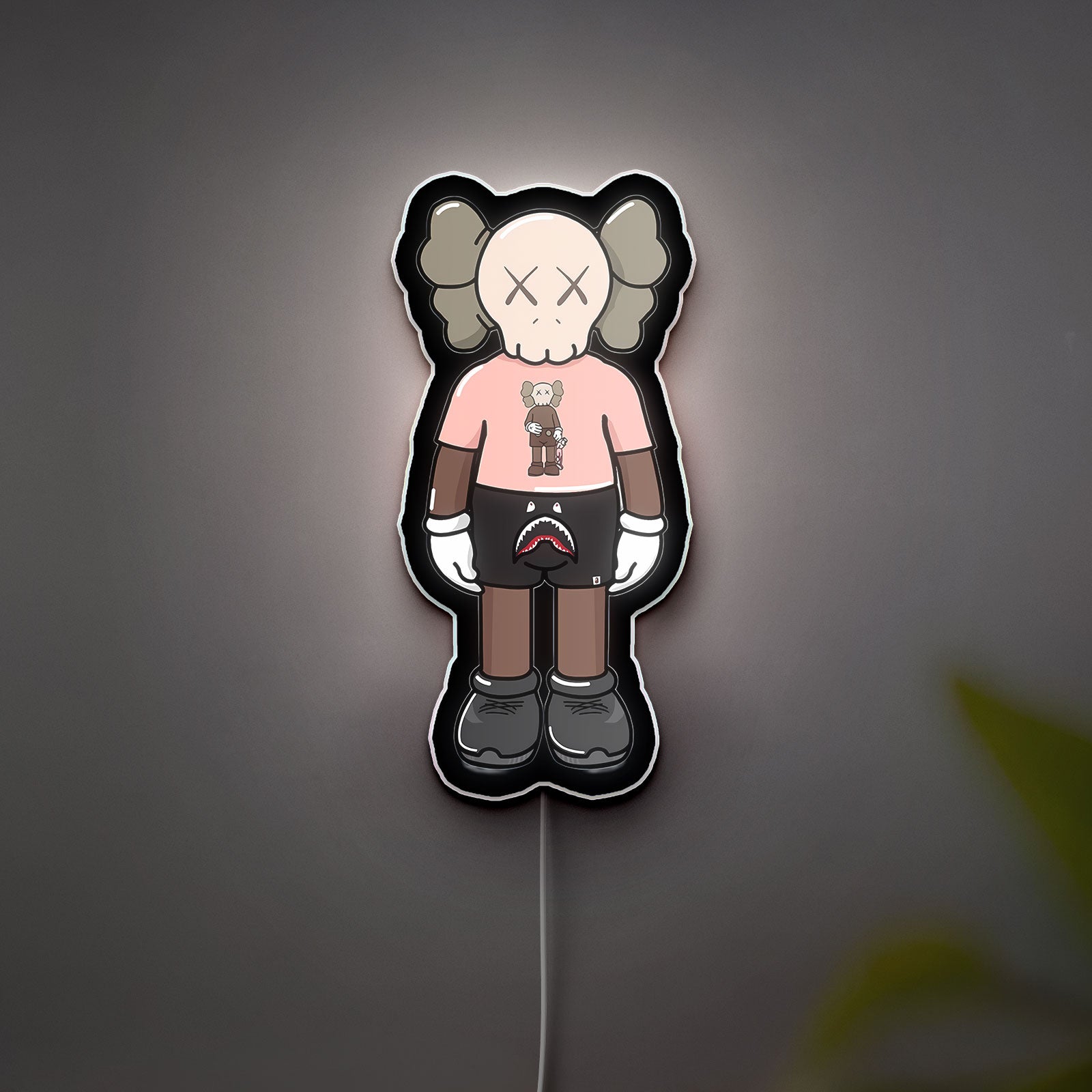 KAWS Inspired 3D Light Box - Modern Art LED Night Light, Hypebeast Decor for Urban Art Collectors & Street Style Fans 