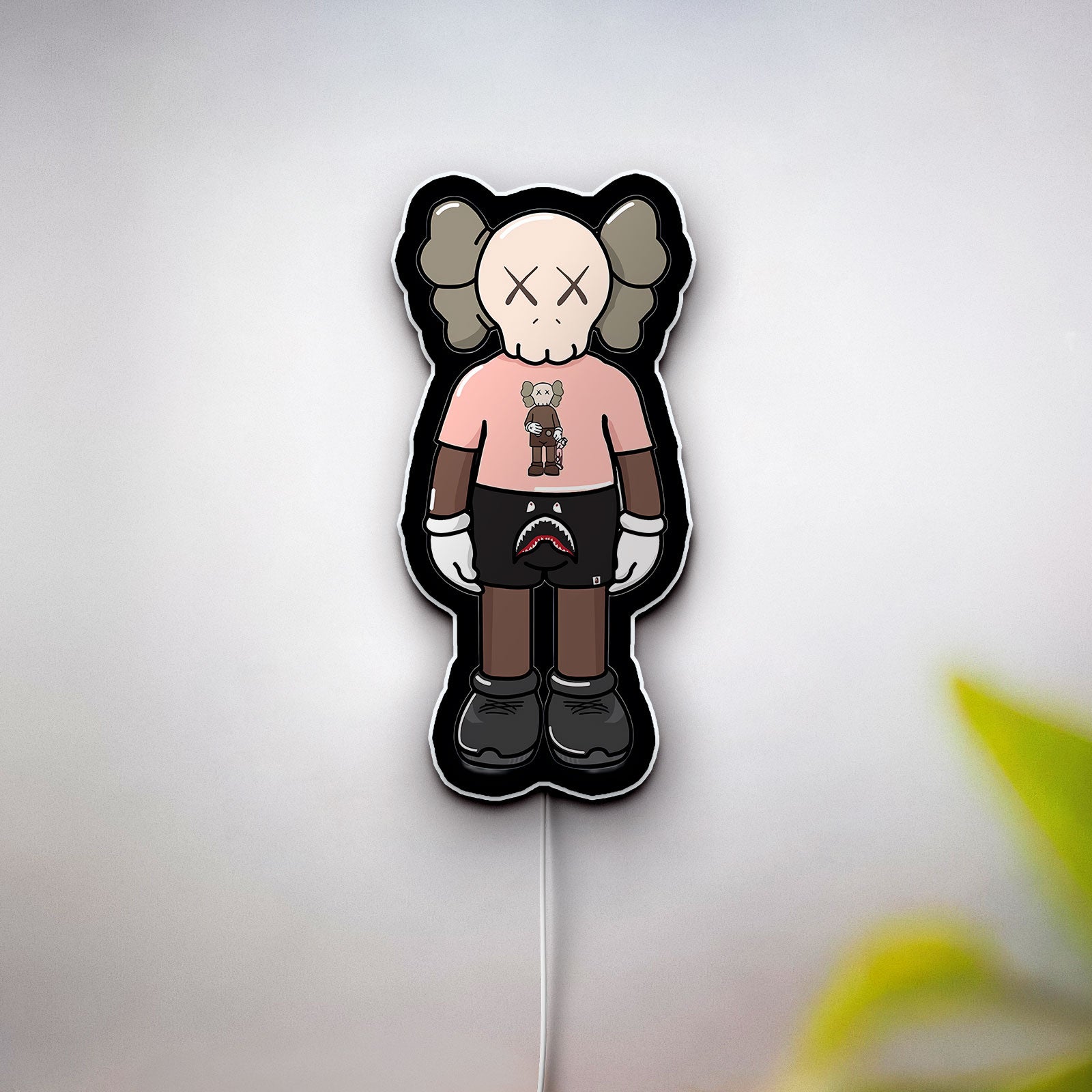 KAWS Inspired 3D Light Box - Modern Art LED Night Light, Hypebeast Decor for Urban Art Collectors & Street Style Fans 