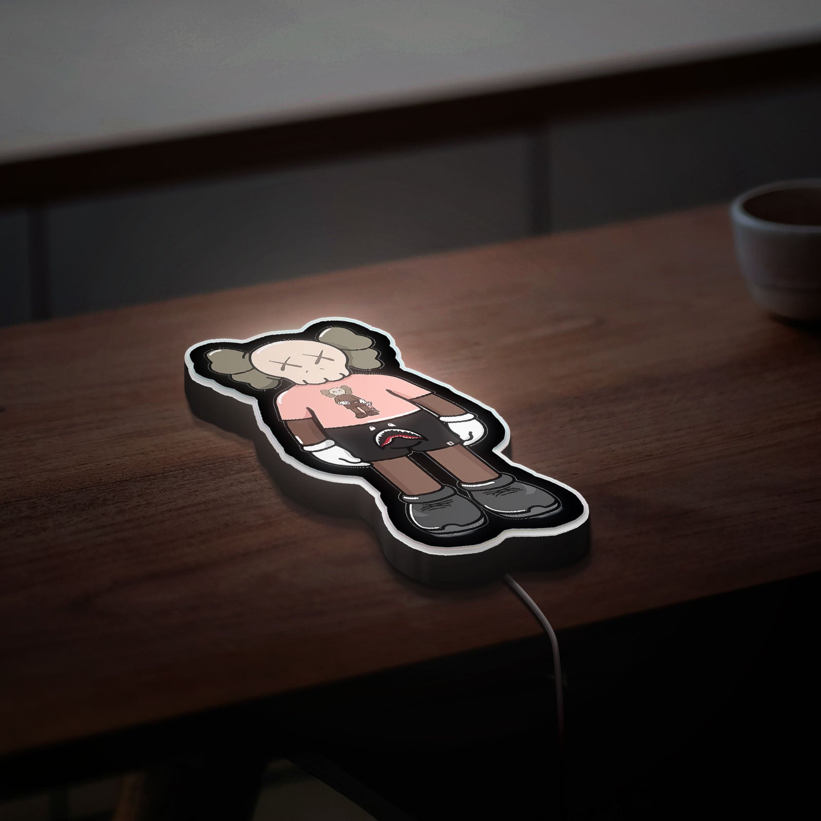 KAWS Inspired 3D Light Box - Modern Art LED Night Light, Hypebeast Decor for Urban Art Collectors & Street Style Fans 