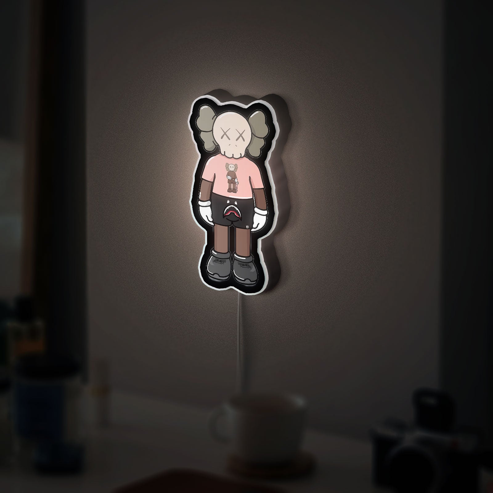 KAWS Inspired 3D Light Box - Modern Art LED Night Light, Hypebeast Decor for Urban Art Collectors & Street Style Fans 