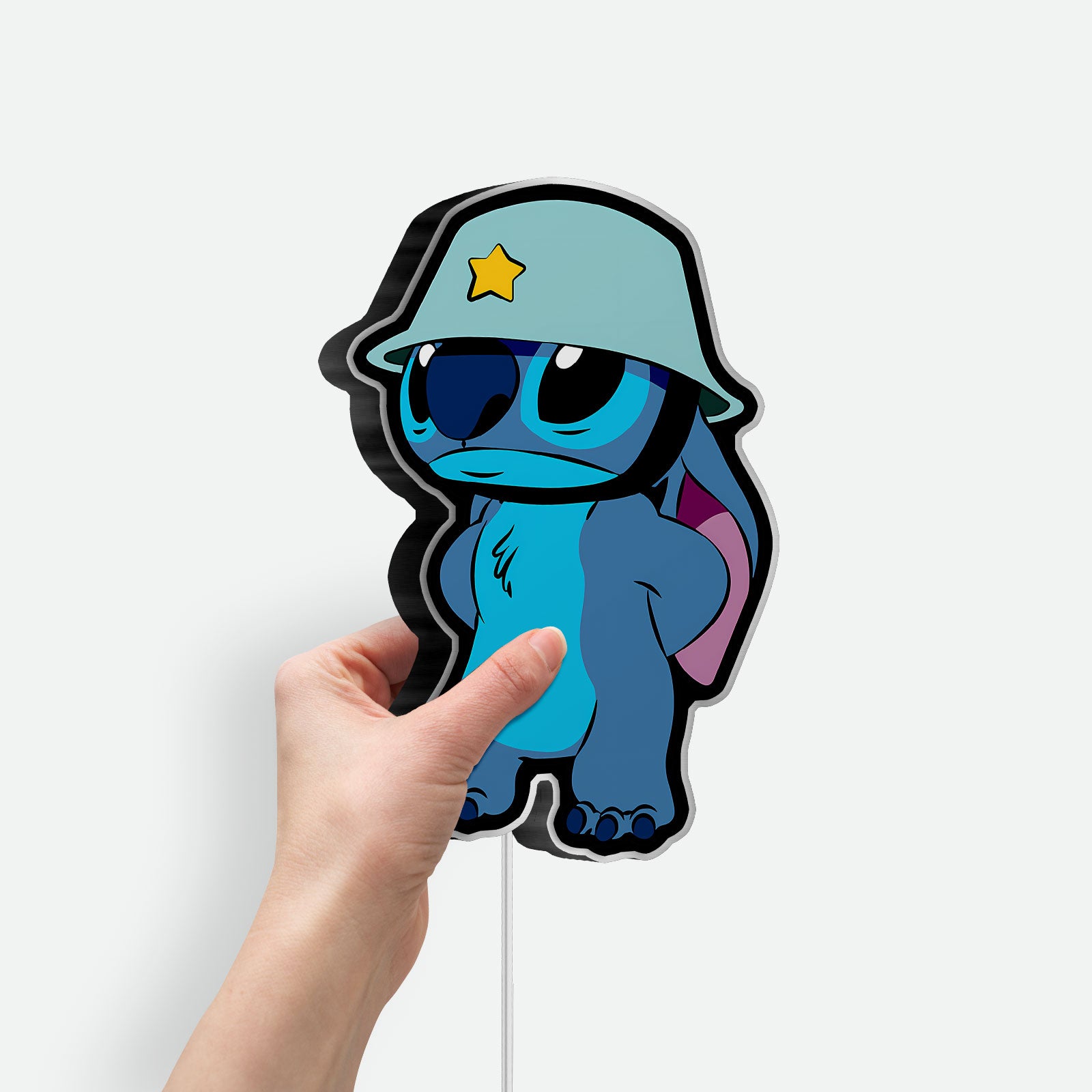 Stitch with Helmet 3D Light Box - Cute Disney LED Night Light, Lilo & Stitch Character Decor for Kids Room 