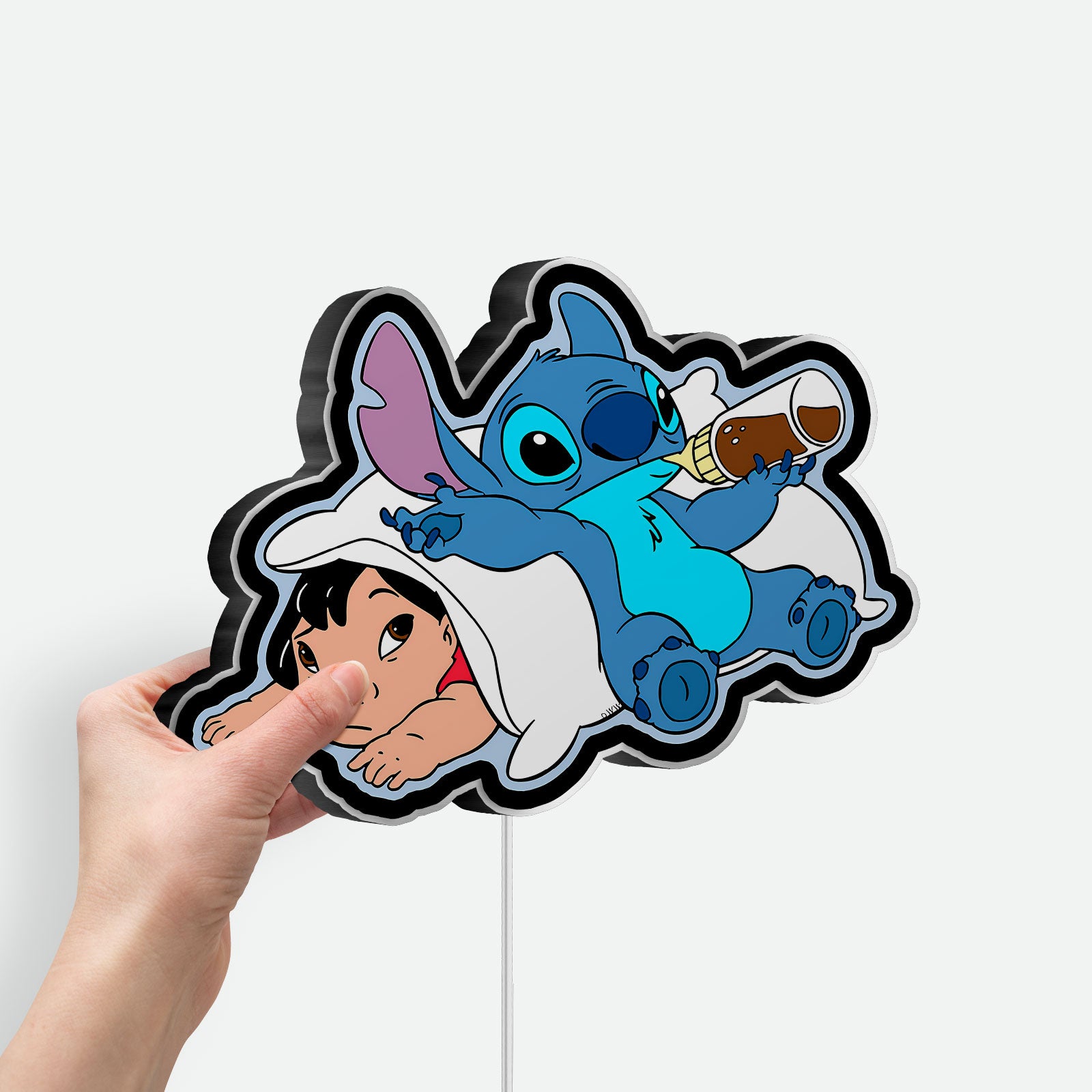 Lilo & Stitch 3D Light Box - Custom Disney Character LED Night Light, Personalized Kids Room Decor, Cute Cartoon Wall Art 