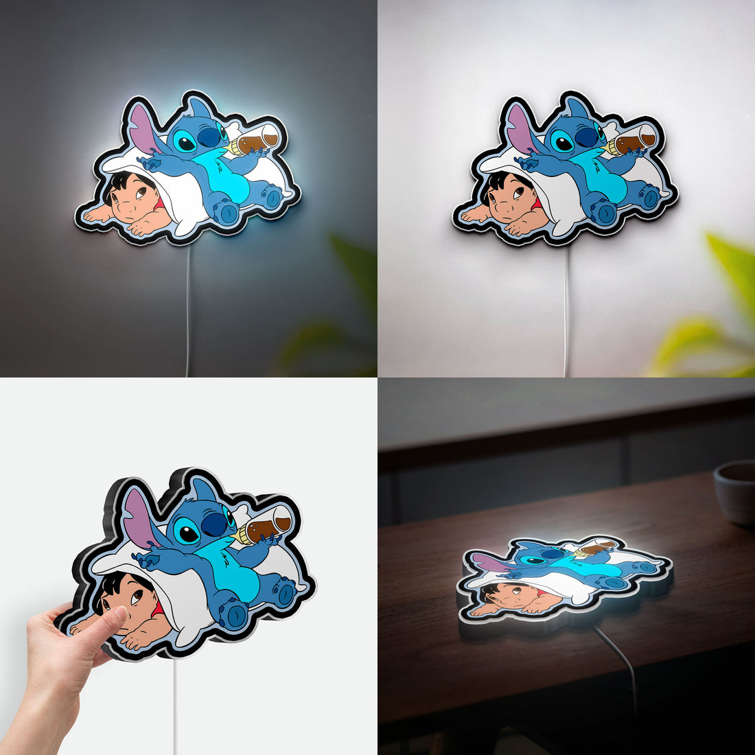 Lilo & Stitch 3D Light Box - Custom Disney Character LED Night Light, Personalized Kids Room Decor, Cute Cartoon Wall Art 