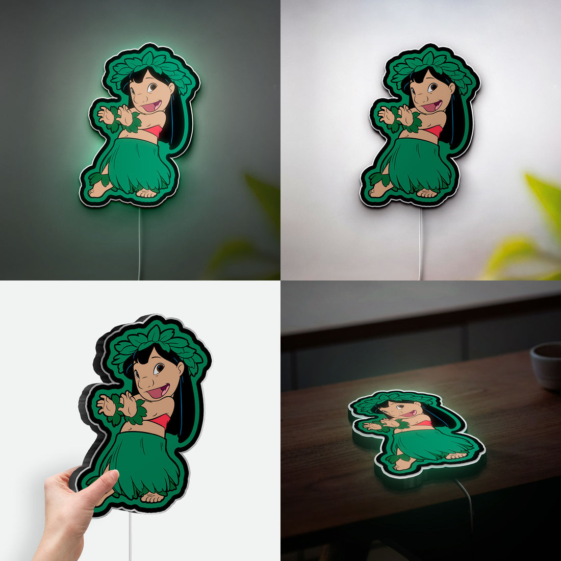 Lilo & Stitch 3D Light Box - Hawaiian Themed LED Night Light, Disney Character Decor for Kids Room & Anime Fans 