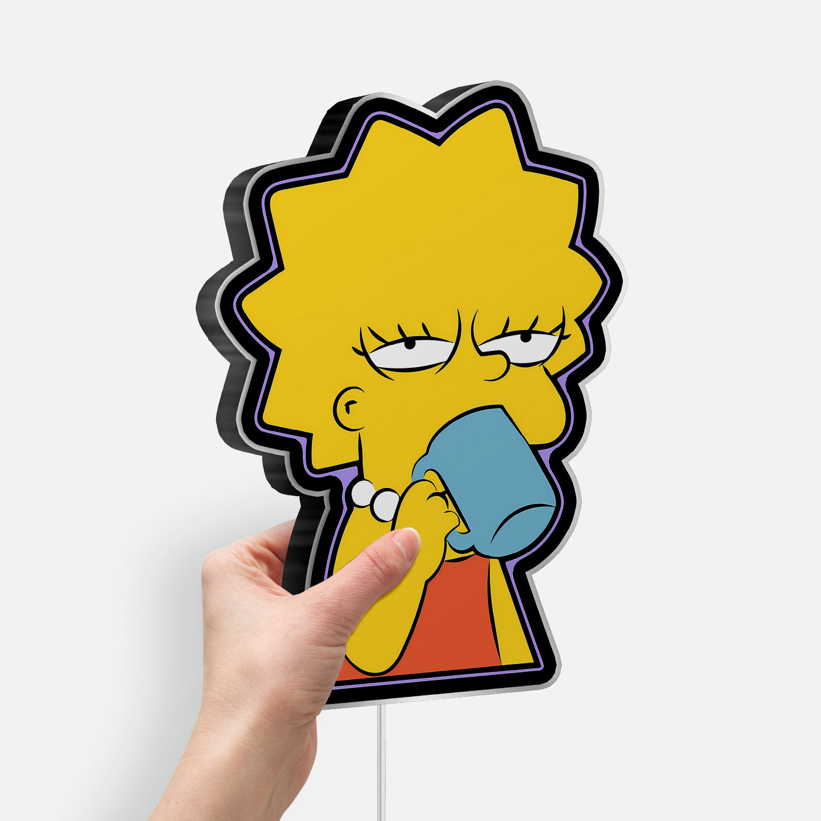 The Simpsons Lisa Light Box - Sleepy Lisa & Coffee 3D LED Night Light, Cartoon Character Decor for Fans