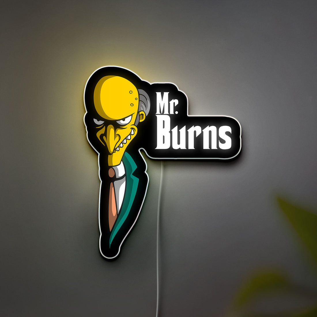 Mr. Burns 3D Light Box - The Simpsons Character LED Night Light, Funny Cartoon Decor for Fans & Office Humor Gift 