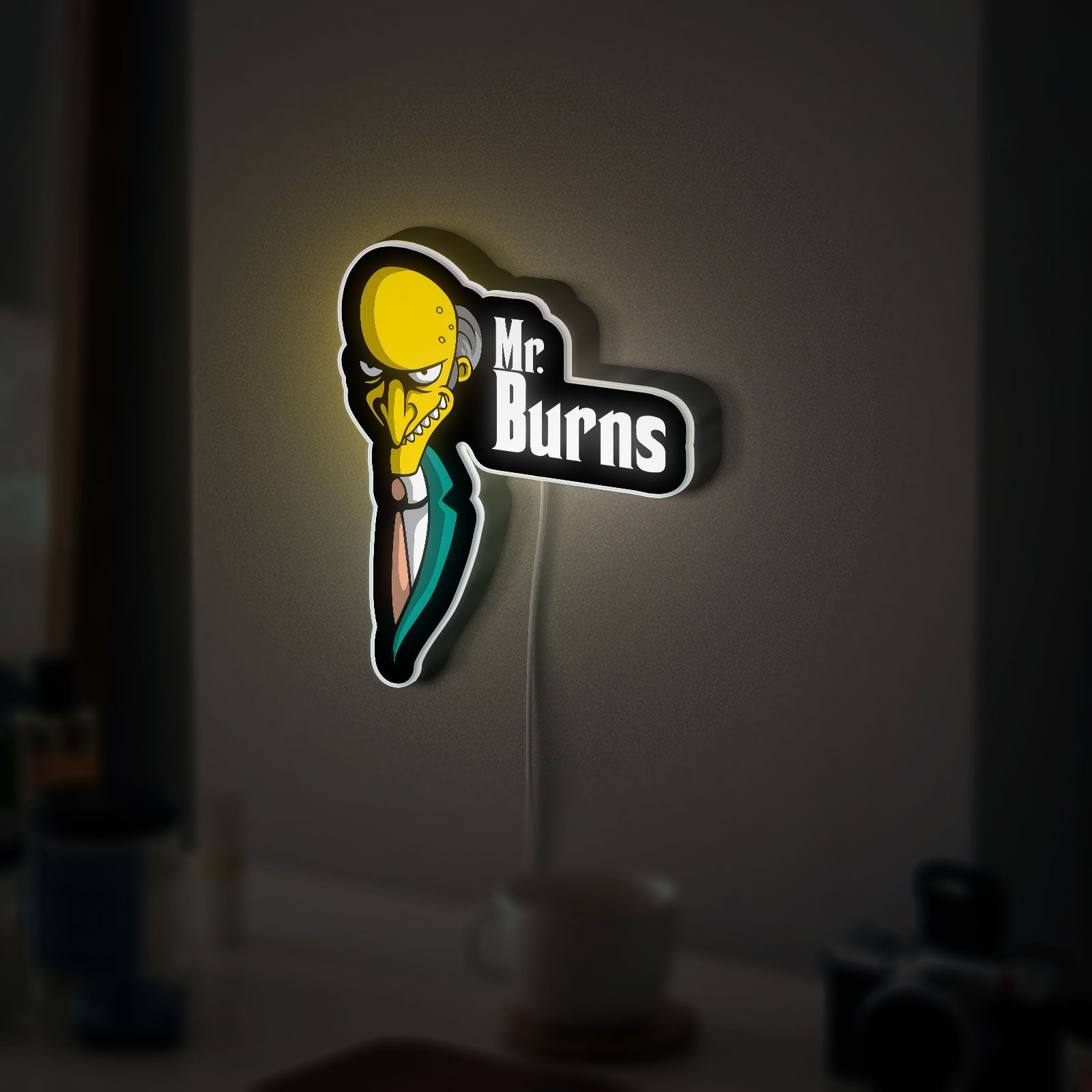 Mr. Burns 3D Light Box - The Simpsons Character LED Night Light, Funny Cartoon Decor for Fans & Office Humor Gift 