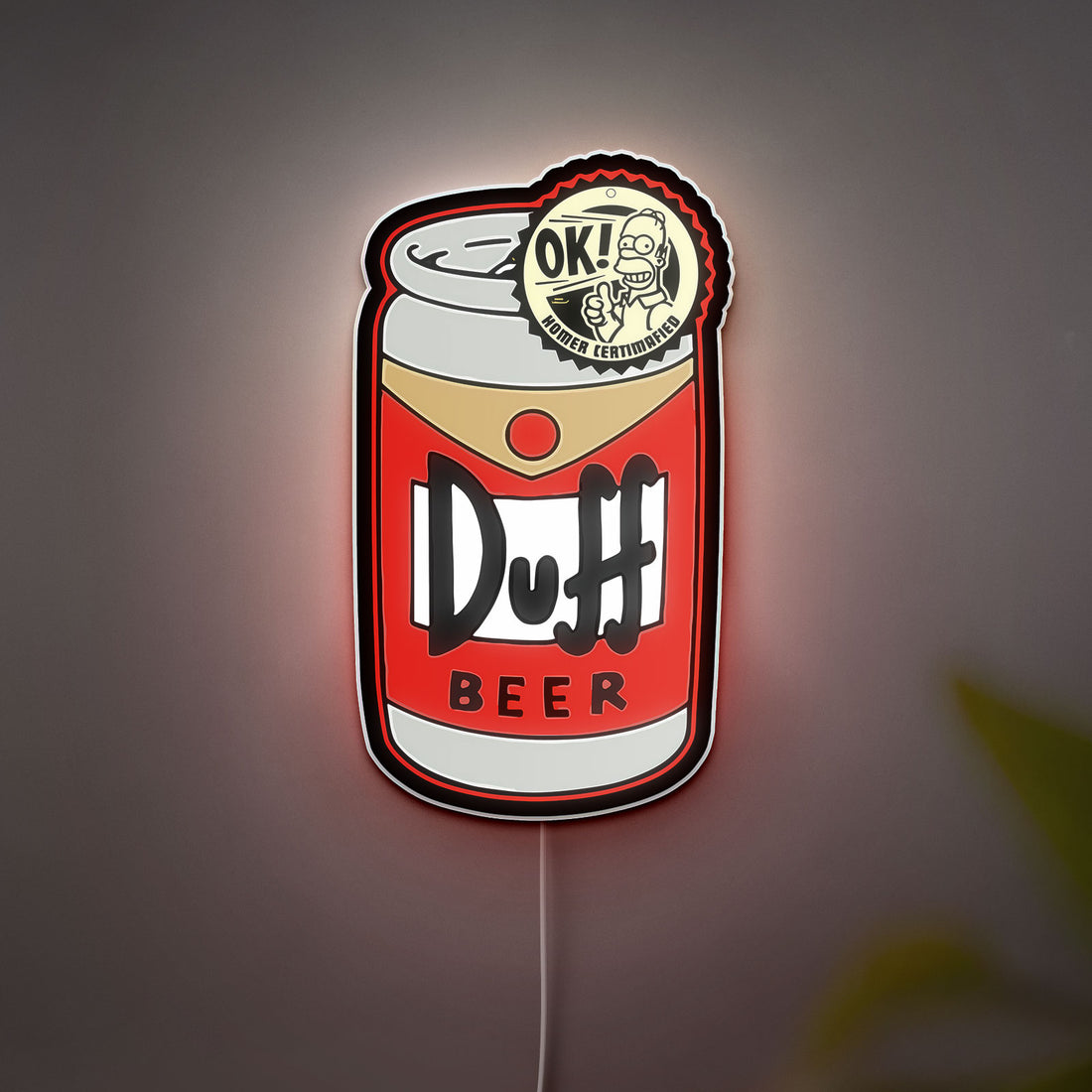 Duff Beer 3D Light Box - The Simpsons Inspired LED Night Light, Homer Simpson Bar Decor for Man Cave & Fans 