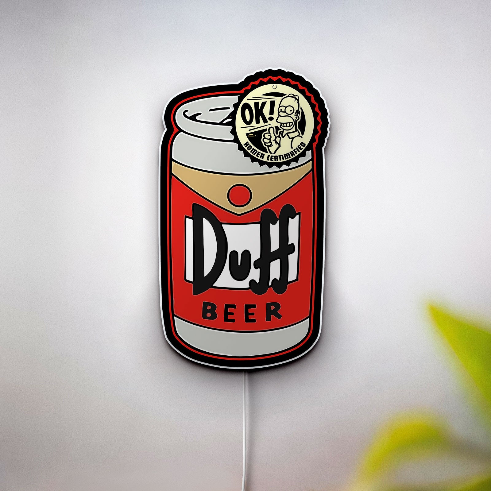 Duff Beer 3D Light Box - The Simpsons Inspired LED Night Light, Homer Simpson Bar Decor for Man Cave & Fans 