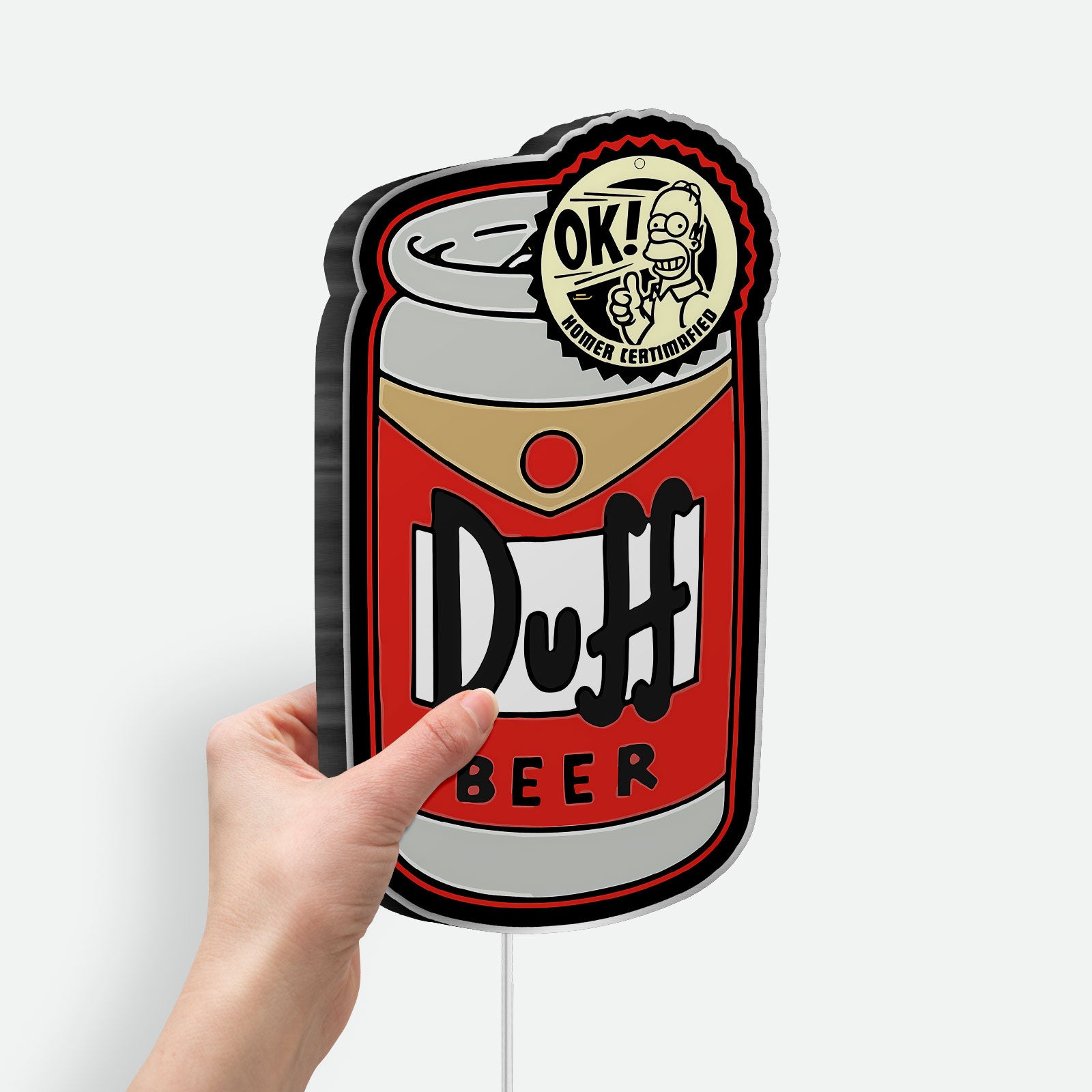 Duff Beer 3D Light Box - The Simpsons Inspired LED Night Light, Homer Simpson Bar Decor for Man Cave & Fans 
