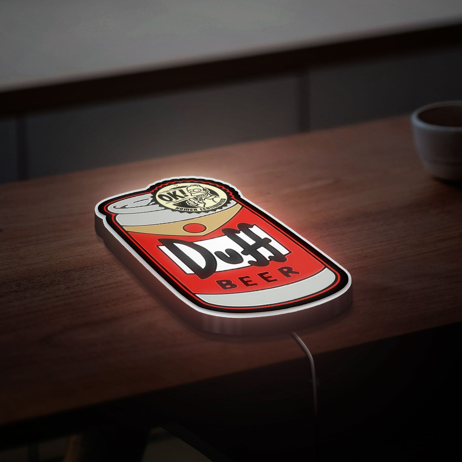 Duff Beer 3D Light Box - The Simpsons Inspired LED Night Light, Homer Simpson Bar Decor for Man Cave & Fans 