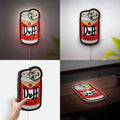 Duff Beer 3D Light Box - The Simpsons Inspired LED Night Light, Homer Simpson Bar Decor for Man Cave & Fans 
